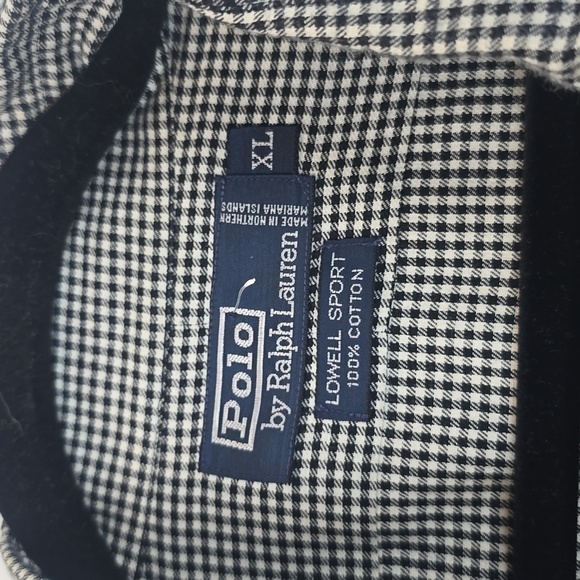Polo Ralph Lauren/Blue Label Mens Black white checked Longsleeve SHIRT Sz.XL - Picture 7 of 7